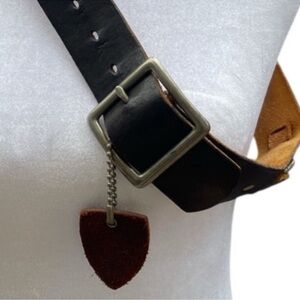 HTC Studded Leather Moto Belt Size 34 Black Rock Boho Western USA